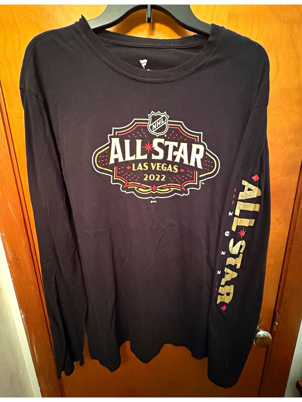 Fanatics NHL All-Star Game Las Vegas 2022 Black Long Sleeve Shirt Men’s L/G
